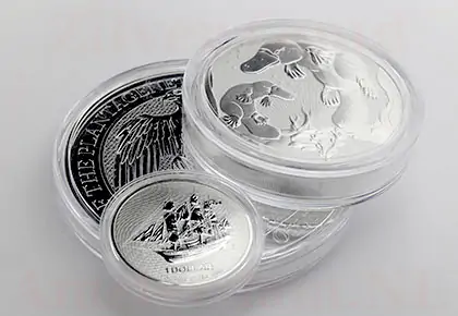 Zilveren munten: Platypus munt, Cook Island munt en The Queen's Beast zilveren munt